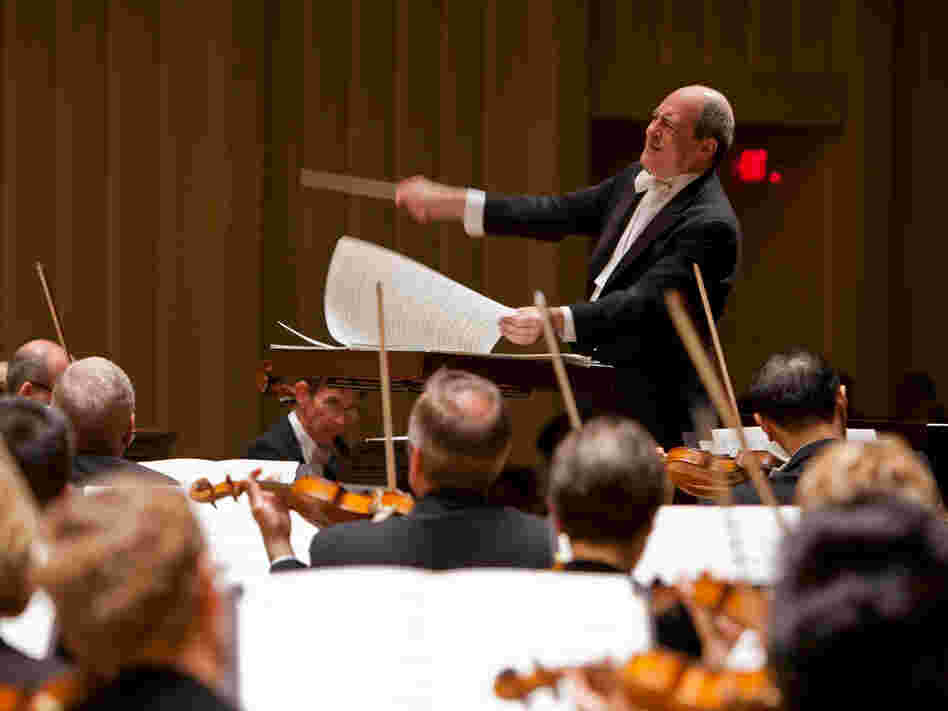Robert Spano conducts members of the Atlanta Symphony Orchestra, who are currently in a lock out labor dispute.