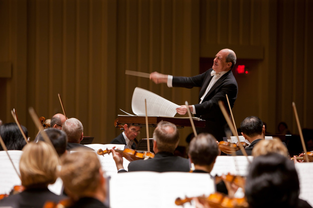 Robert Spano conducts members of the Atlanta Symphony Orchestra, who are currently in a lock out labor dispute.