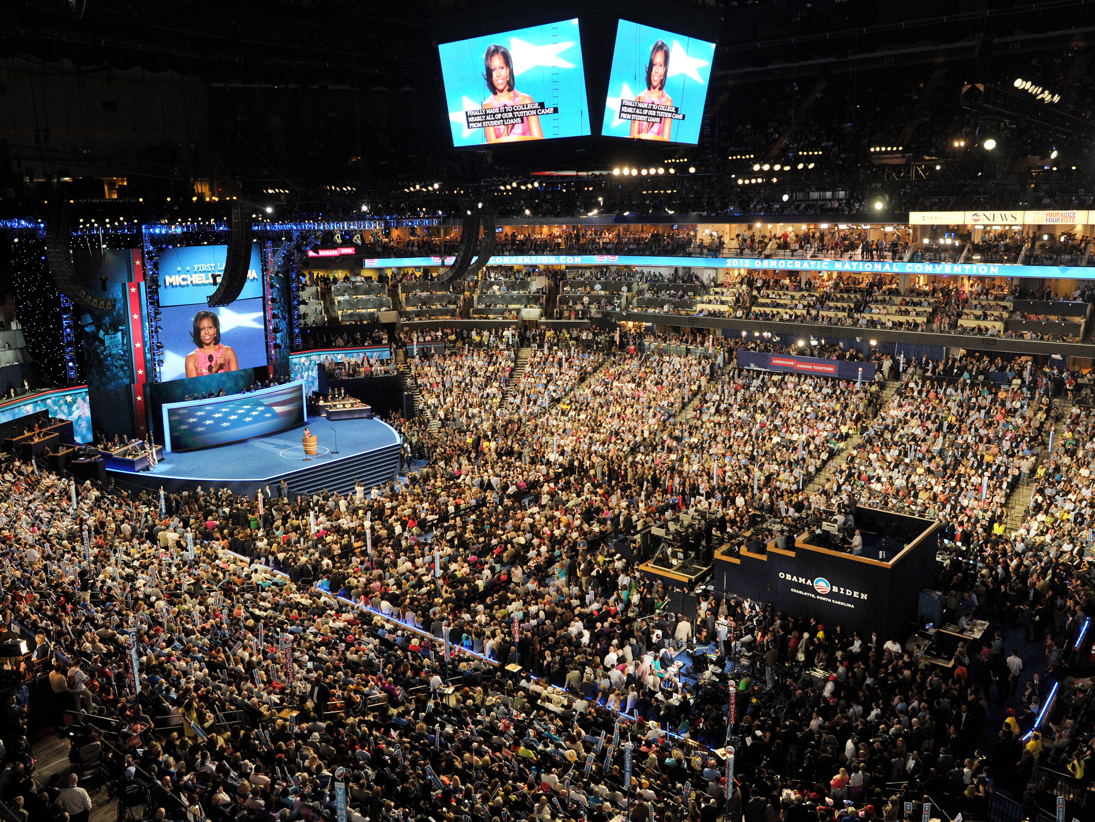 The scene Tuesday night at the Democratic National Convention in Charlotte, N.C.