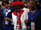 Attendees of the Democratic National Convention in Charlotte, N.C., pray during the invocation. Support for President Obama has remained high for some black voters at the DNC, but enthusiasm for him has waned. Attendees of the Democratic National Convention in Charlotte, N.C., pray during the invocation. Support for President Obama has remained high for some black voters at the DNC, but enthusiasm for him has waned.
