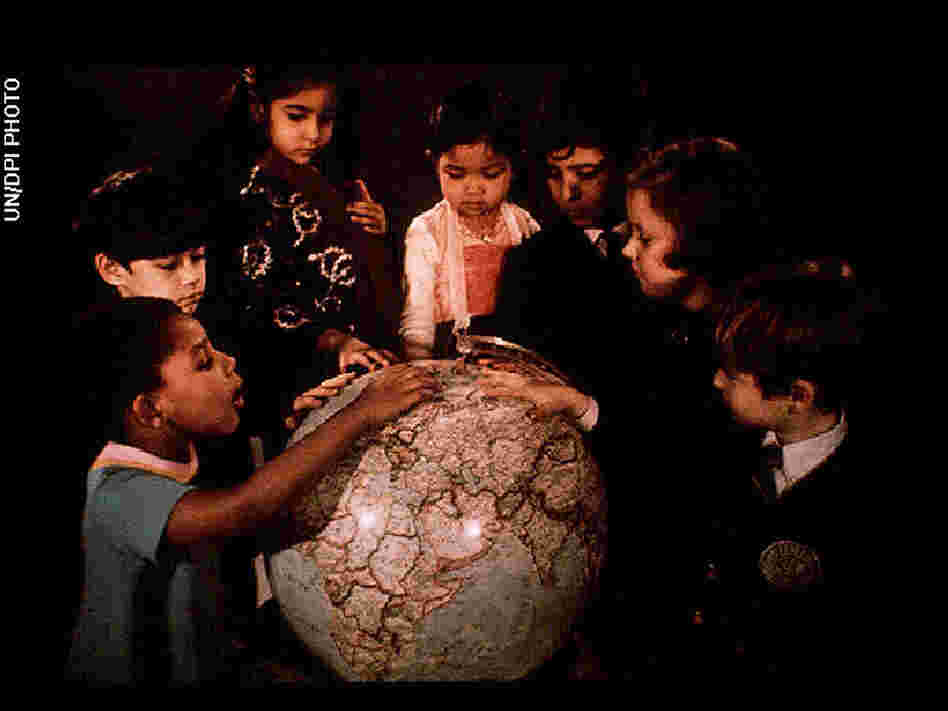 Children with globe