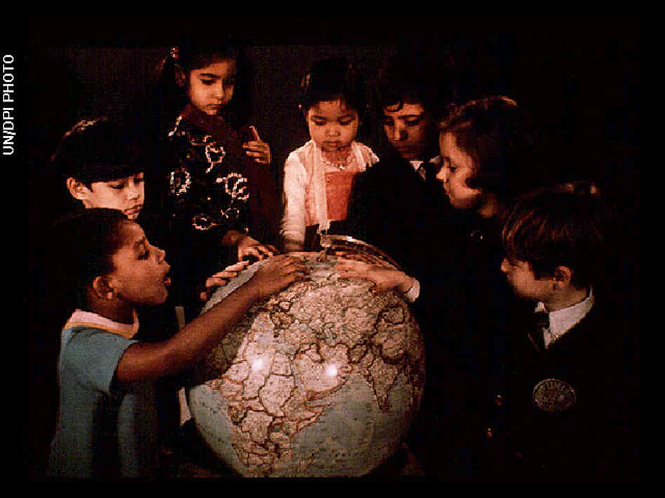 Children with globe