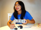 Catherine Wong used electrical components to build an electrocardiogram that sends data by cellphone. Catherine Wong used electrical components to build an electrocardiogram that sends data by cellphone.