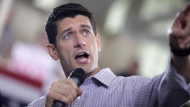 Paul Ryan speaks to supporters in Westlake, Ohio, on Sept. 4. Ryan has been celebrated as a deficit hawk with bold vision, but some critics have called his record on deficit reduction "dismal."