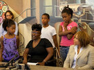 Michelle Johnson and her family talk about conditions within Detroit's Highland Park schools, in July. Michelle Johnson and her family talk about conditions within Detroit's Highland Park schools, in July.