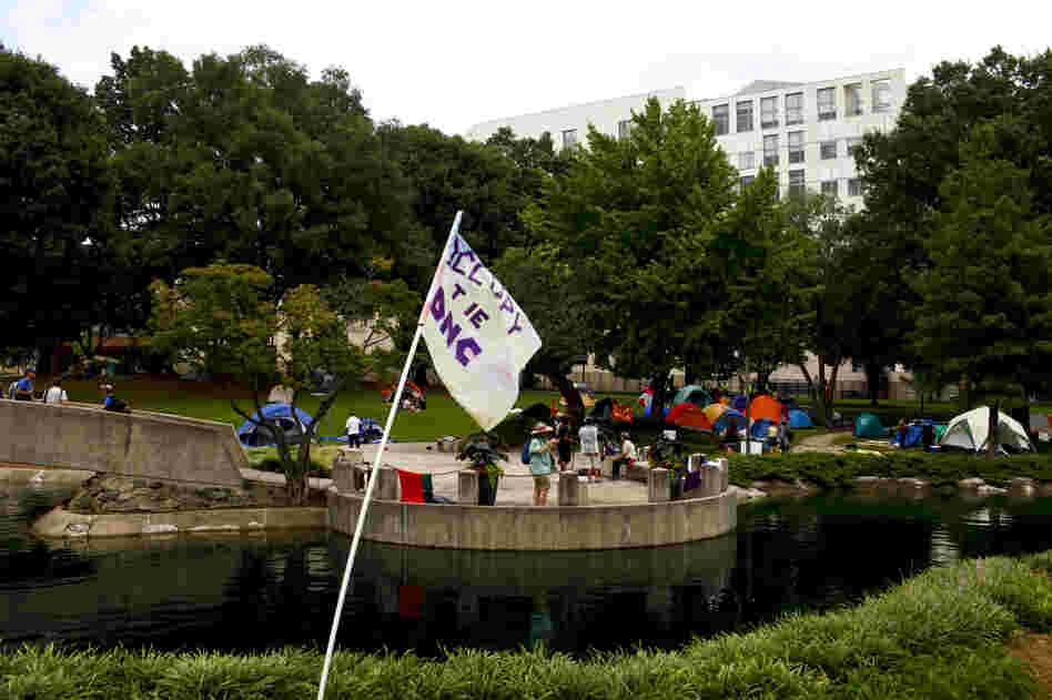 Occupy protesters have set up a camp in Charlotte. Occupy protesters have set up a camp in Charlotte.