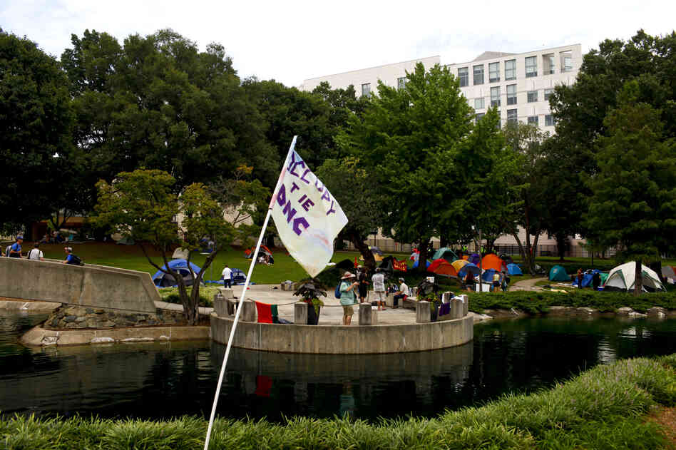 Occupy protesters have set up a camp in Charlotte. Occupy protesters have set up a camp in Charlotte.