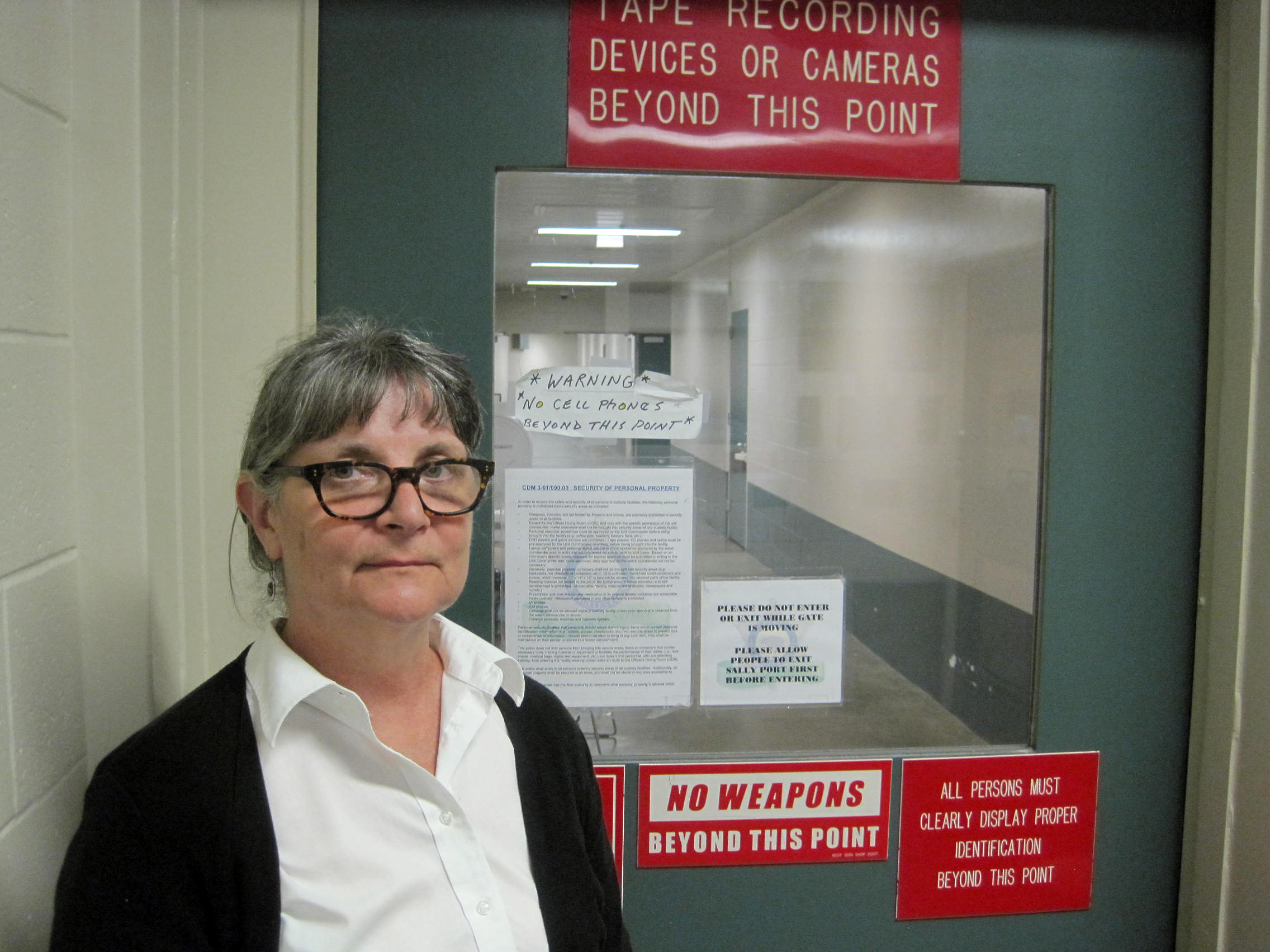 Francesa Anello with the Los Angeles County Mental Health Department heads up mental health services for prisoners at the county jail. She's responsible for reintegrating released prisoners with mental illness back into the community. (Image credit: Scott Shafer for NPR)