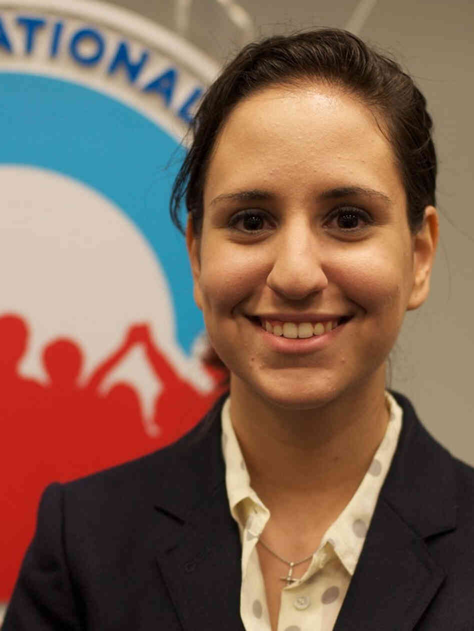 Alejandra Salinas, president of the College Democrats of America, says the group's numbers have been growing in key states like Florida and Ohio.