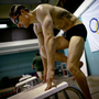 Lt. Brad Snyder mounts the starting blocks while training on his starting technique. Snyder was permanently blinded last year by an IED in Afghanistan, and is now competing in the Paralympics in London. Lt. Brad Snyder mounts the starting blocks while training on his starting technique. Snyder was permanently blinded last year by an IED in Afghanistan, and is now competing in the Paralympics in London.