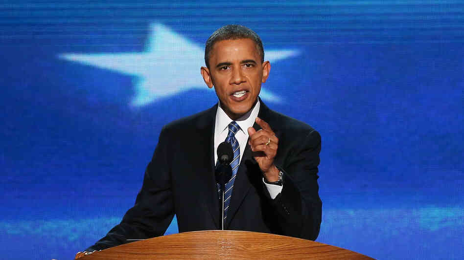 President Obama speaks Thursday at the Democratic National Convention.
