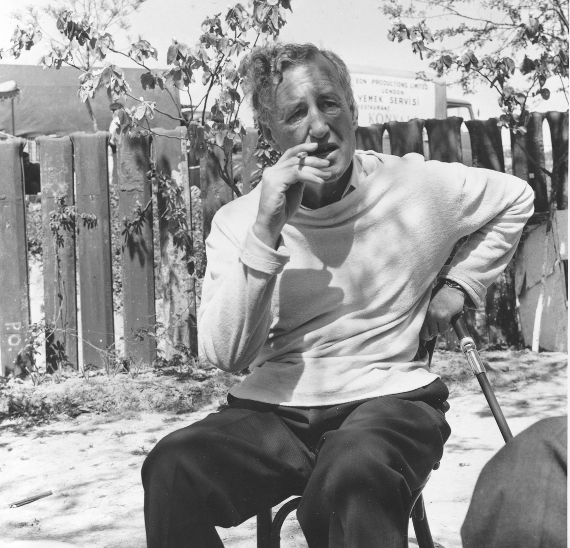 British writer Ian Fleming, author of the James Bond spy thrillers, visits the set of the film From Russia, with Love in Istanbul on June 23, 1963.