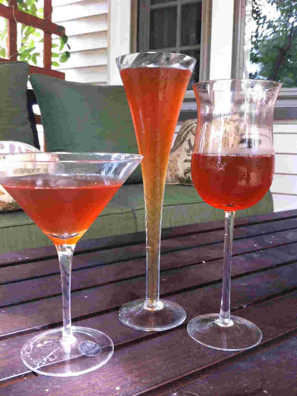 Question: Which one of these glasses contains the most liquid? Answer: None. Each of them contains 4 oz. of iced tea.