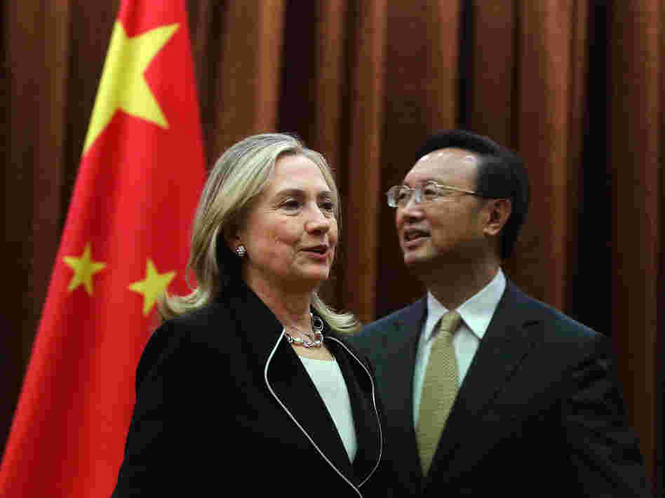 U.S. Secretary of State Hillary Clinton meets with Chinese Foreign Minister Yang Jiechi on Tuesday in Beijing to press for a peaceful resolution to competing territorial claims in the South China Sea.