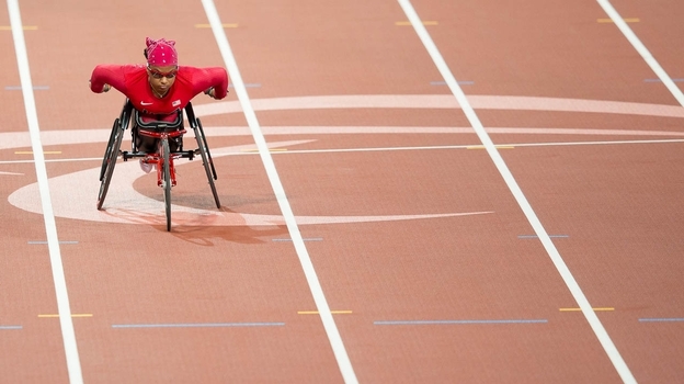 Paralympic wheelchair sprinter Anjali Forber-Pratt says she was inspired as a child by the wheelchair racers whizzing by during the Boston Marathon.