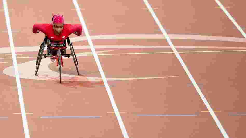 Paralympic wheelchair sprinter Anjali Forber-Pratt says she was inspired as a child by the wheelchair racers whizzing by during the Boston Marathon.