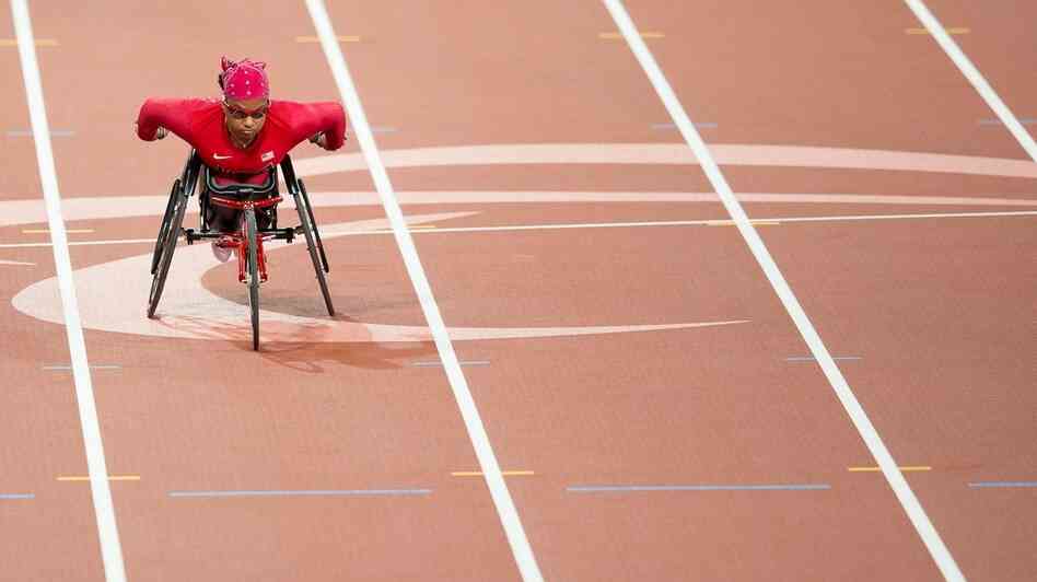 Paralympic wheelchair sprinter Anjali Forber-Pratt says she was inspired as a child by the wheelchair racers whizzing by during the Boston Marathon.