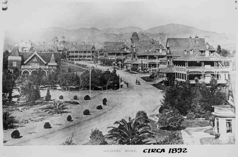 The Old Soldiers Home in Los Angeles is seen in this photo from 1892. The land was donated to the VA by landholder Arcadia Bandini de Baker in 1887, who specified that it should be used to house wounded veterans.