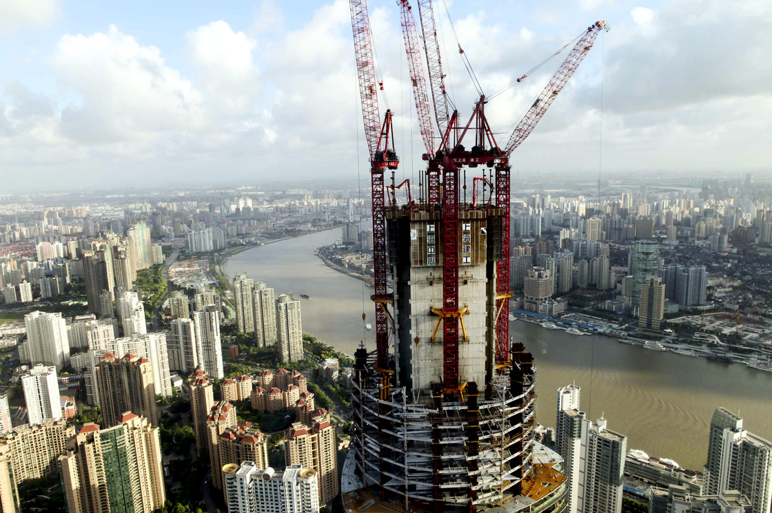 China's growing economic might means that it has increasing power to push back against US policies that it does not like, according to analysts. This photo from August shows the construction on the Shanghai Tower, which will be the tallest building in Shanghai.