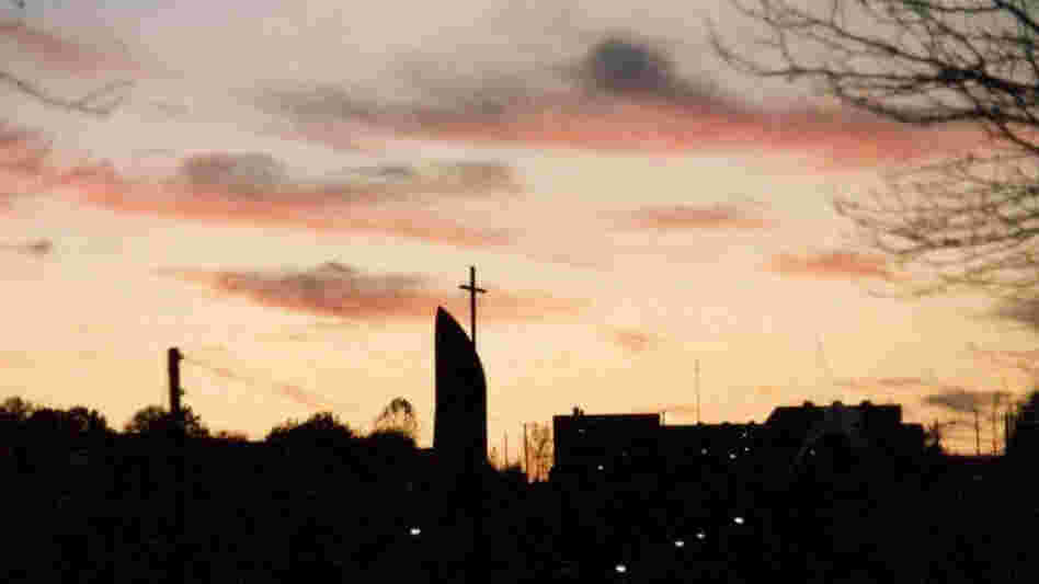 Franciscan University of Steubenville's Christ the King Chapel seen at dusk in this image taken in 1980, in Steubenville, Ohio. Franciscan University of Steubenville's Christ the King Chapel seen at dusk in this image taken in 1980, in Steubenville, Ohio.
