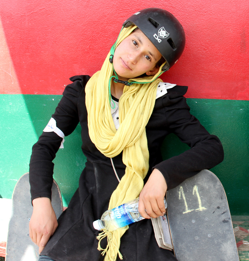 Khorshid during a Kabul skating event in 2012.