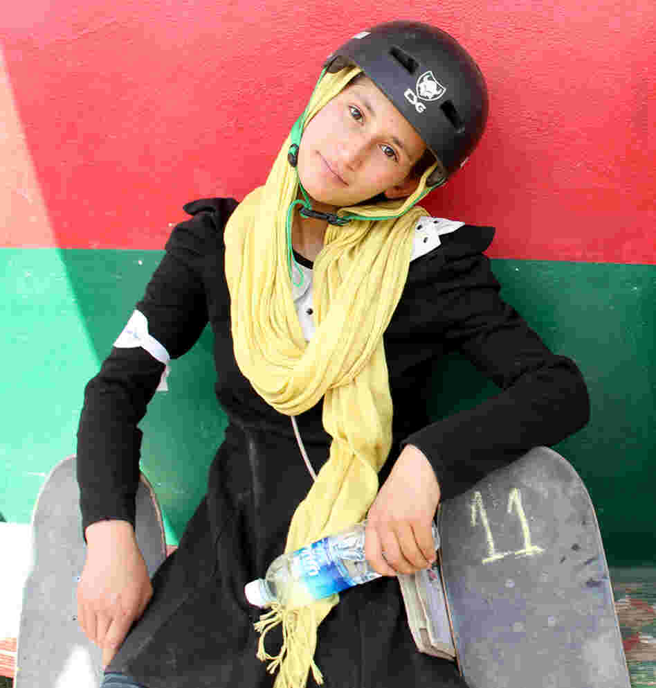 Khorshid during a Kabul skating event in 2012.
