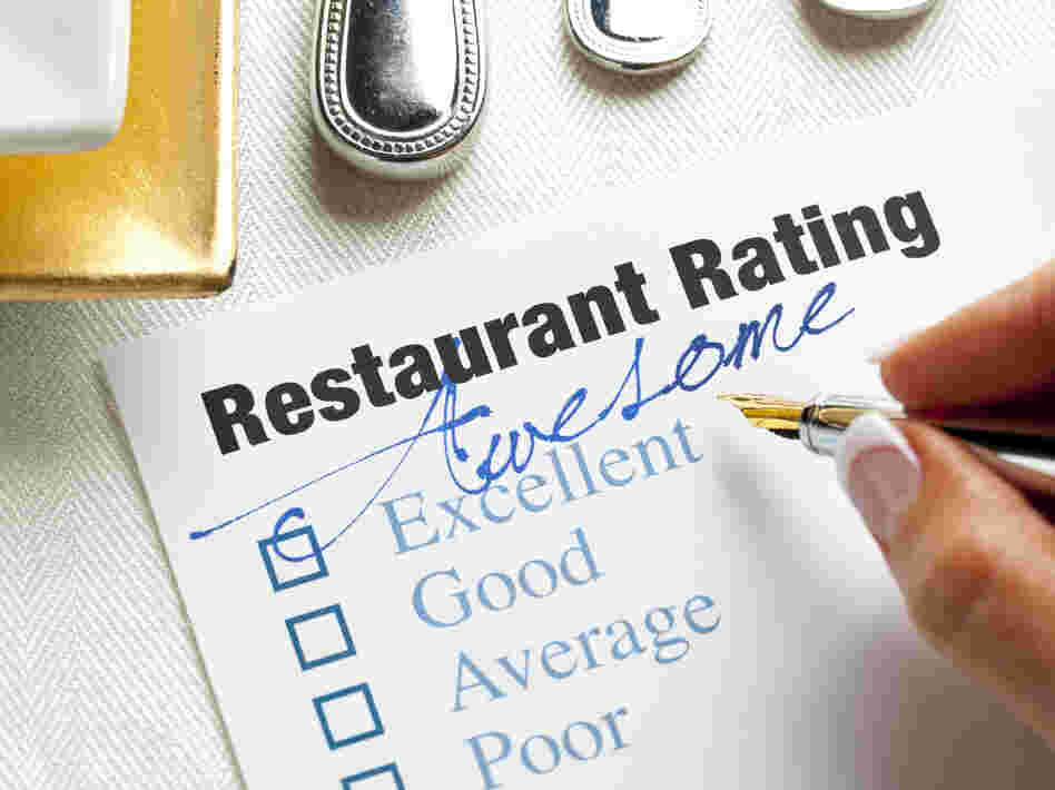 One sign that a restaurant review is a fake is if it gives a very high or very low rating without many specifics.