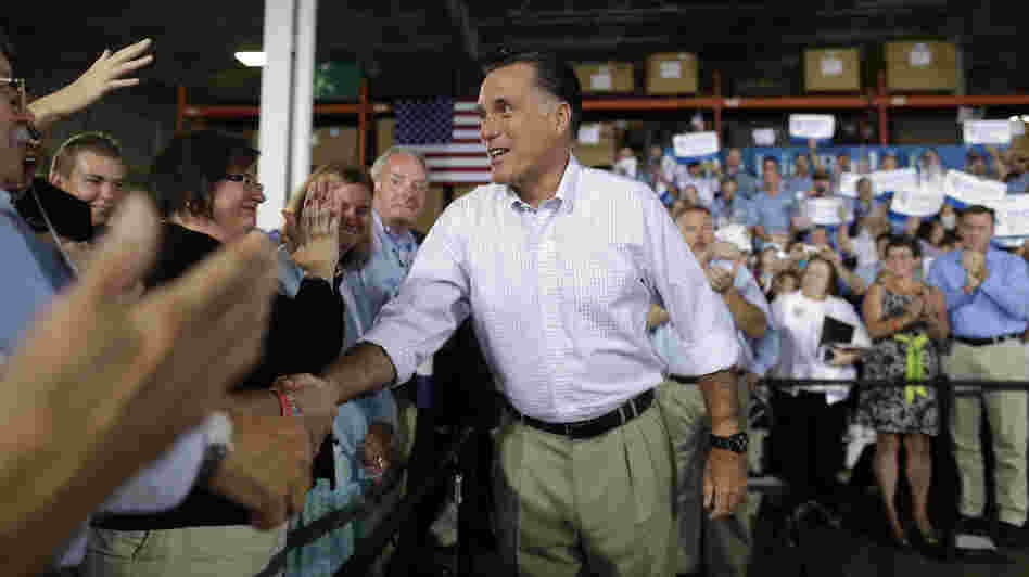 Republican presidential nominee Mitt Romney campaigns at PR Machine Works in Mansfield, Ohio, on Monday. Republican presidential nominee Mitt Romney campaigns at PR Machine Works in Mansfield, Ohio, on Monday.