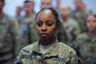 A U.S. soldier with the NATO-led International Security Assistance Force looks on during a Sept. 11 memorial ceremony Tuesday at Kaia airport in Kabul, Afghanistan.