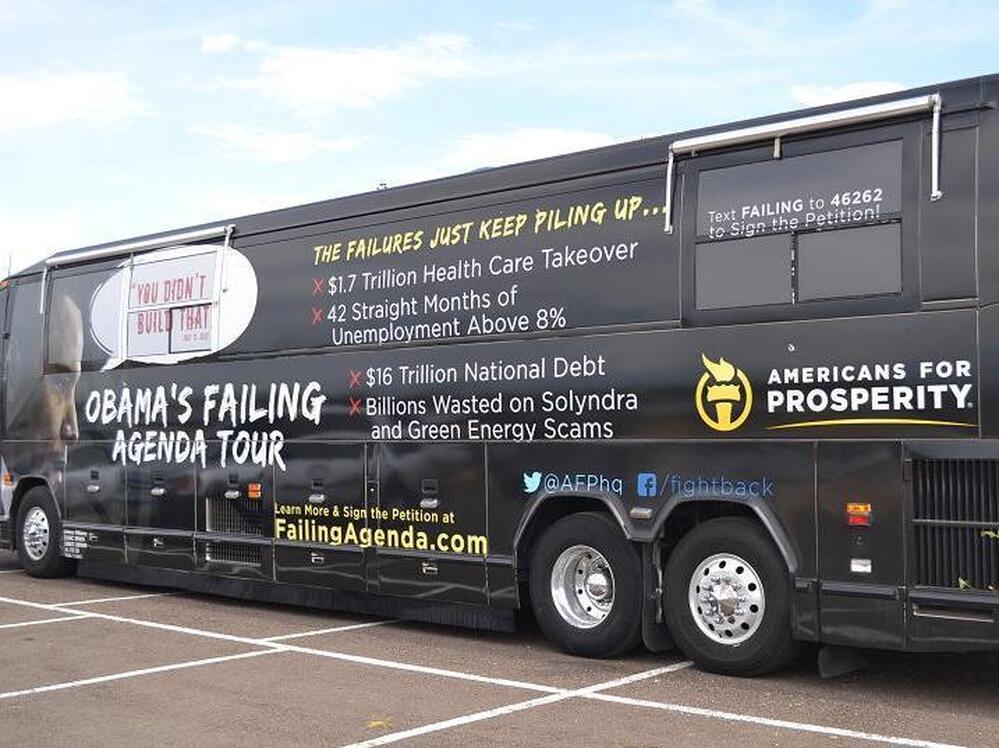 Americans for Prosperity brought its "Failing Agenda" bus tour to suburban cities in Colorado's heavily populated Front Range.
