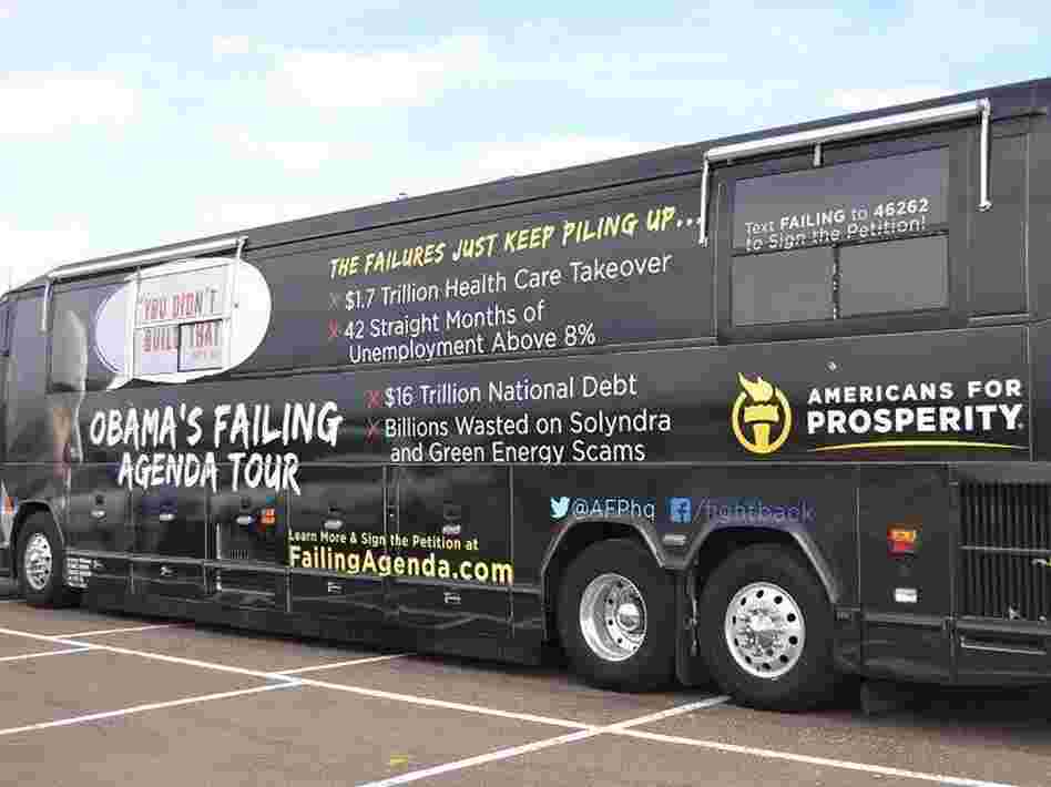 Americans for Prosperity brought its "Failing Agenda" bus tour to suburban cities in Colorado's heavily populated Front Range.
