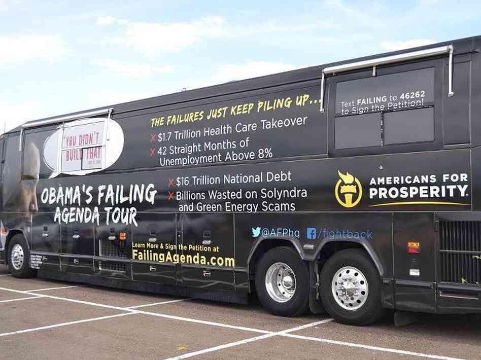 Americans for Prosperity brought its "Failing Agenda" bus tour to suburban cities in Colorado's heavily populated Front Range.