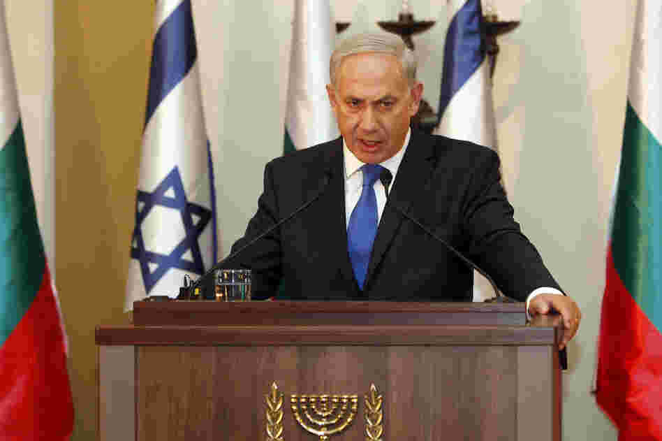 Israeli Prime Minister Benjamin Netanyahu speaks during a joint press conference with his Bulgarian counterpart Boyko Borissov, not seen, in Jerusalem on Tuesday.