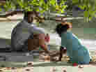 Hugh Laurie and Xzannjah in Mr. Pip.