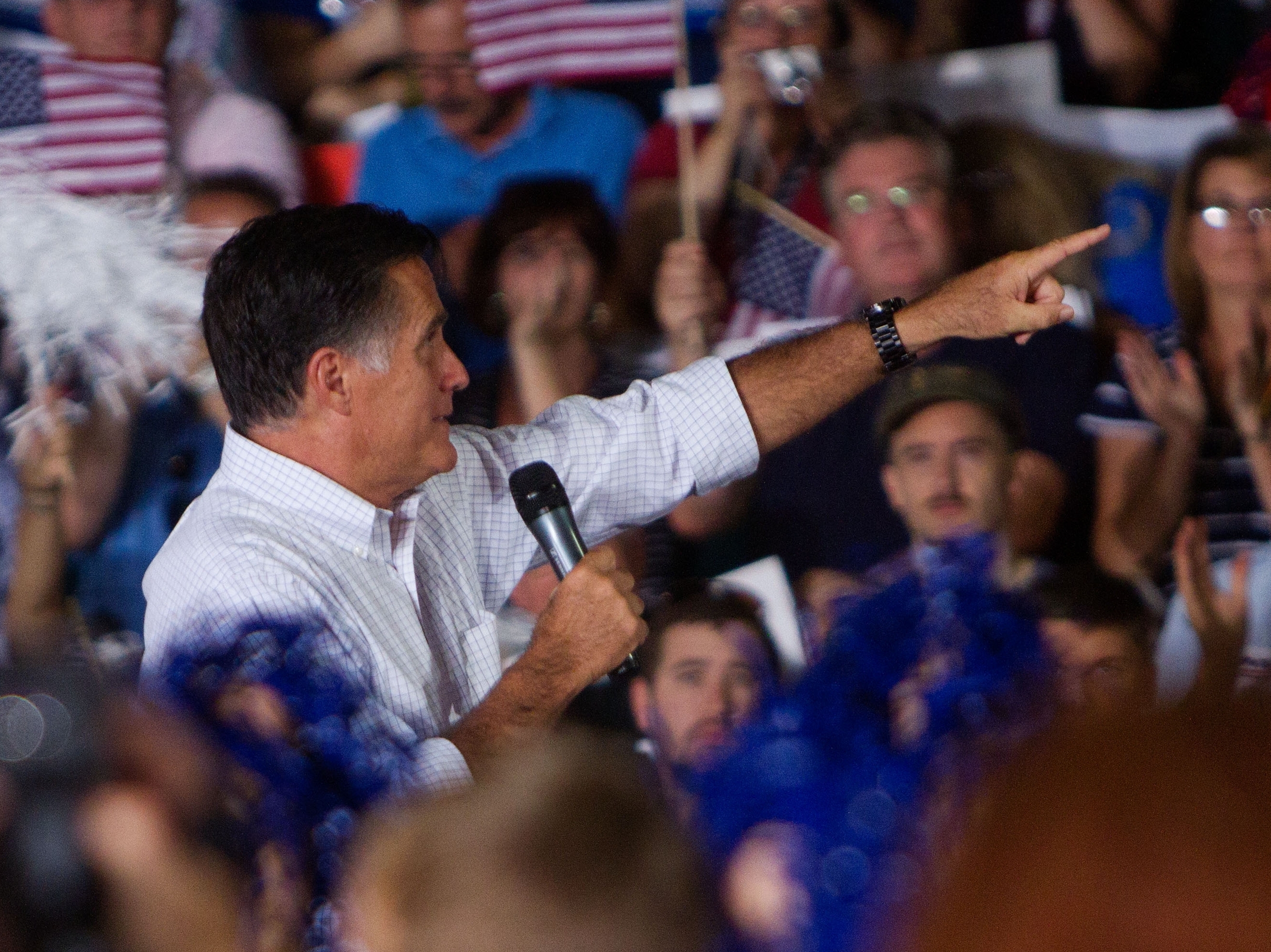 Republican presidential candidate Mitt Romney speaks at a Victory rally at Holman Stadium on September 7, 2012 in Nashua, New Hampshire.