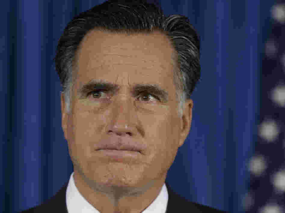 Republican presidential nominee Mitt Romney speaks in Jacksonville, Fla., on Wednesday, where he addressed the killing of four  Americans in Libya.