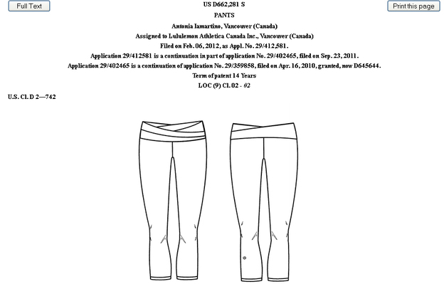 Lululemon's patented Astro pant