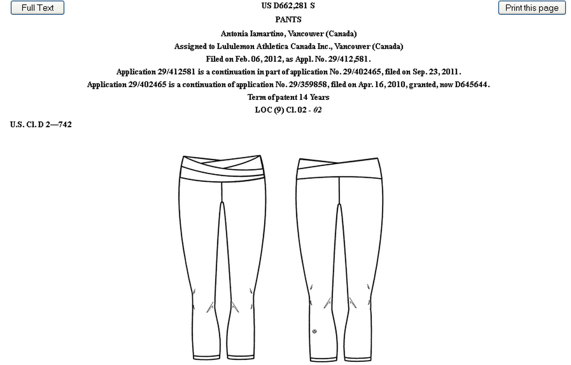Lululemon's patented Astro pant