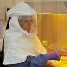 A medical worker from the U.S. Centers for Disease Control and Prevention works at the laboratory in Uganda where Ebola specimens were tested at the start of the latest outbreak in the Democratic Republic of Congo. A medical worker from the U.S. Centers for Disease Control and Prevention works at the laboratory in Uganda where Ebola specimens were tested at the start of the latest outbreak in the Democratic Republic of Congo.