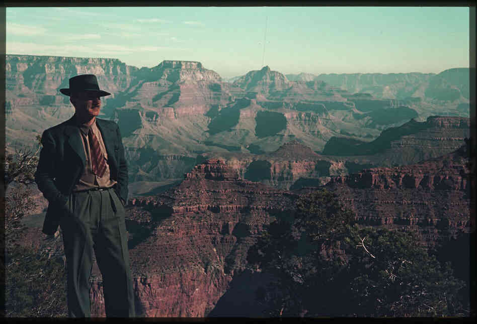 Charles W. Cushman gazes across the Grand Canyon in Arizona, November 1939 Charles W. Cushman gazes across the Grand Canyon in Arizona, November 1939