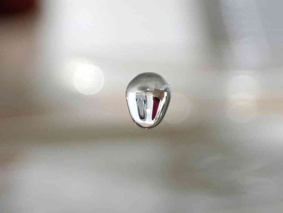 A single drop of water.