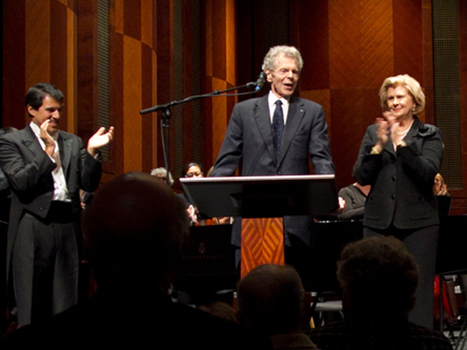 Pianist Van Cliburn made a surprise appearance at the 50th Anniversary Van Cliburn Competition Gold Medalists concert in Fort Worth, Texas Sept. 6.