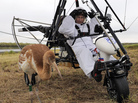 Russian President Vladimir Putin prepares to pilot a hang glider to lead a flock of cranes to their winter habitat. Russian President Vladimir Putin prepares to pilot a hang glider to lead a flock of cranes to their winter habitat.
