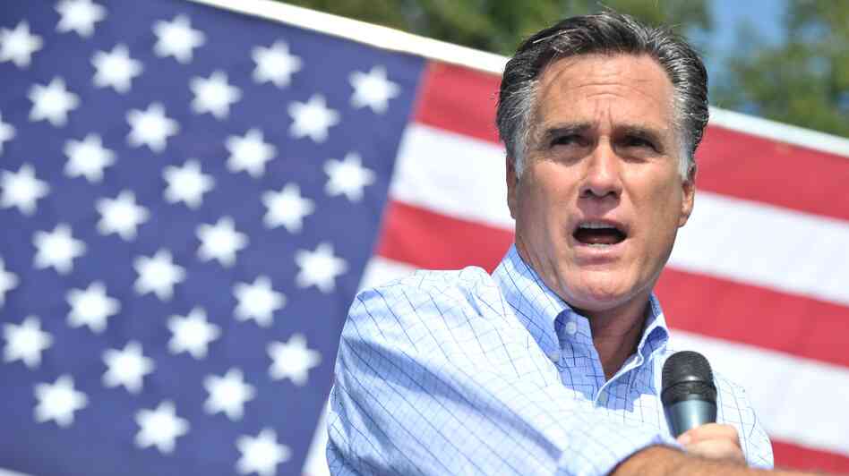 Mitt Romney speaks at a campaign rally Thursday in Fairfax, Va.
