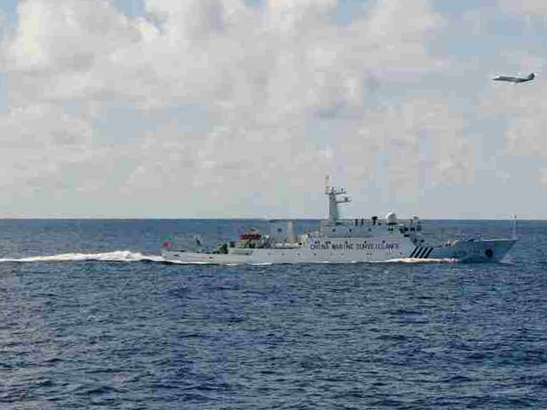 A Chinese surveillance ship near the disputed islands, called Senkaku in Japan and Diaoyu in China, in the East China Sea on Friday.