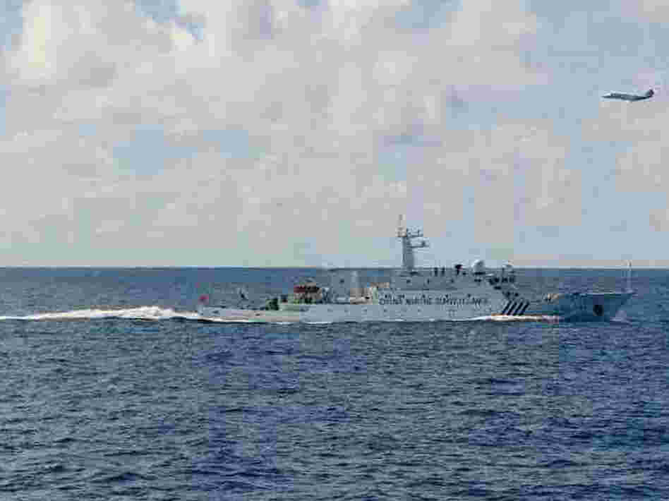 A Chinese surveillance ship near the disputed islands, called Senkaku in Japan and Diaoyu in China, in the East China Sea on Friday.