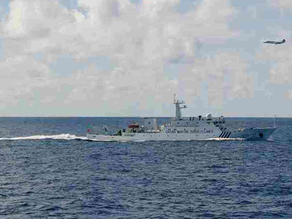 A Chinese surveillance ship near the disputed islands, called Senkaku in Japan and Diaoyu in China, in the East China Sea on Friday.