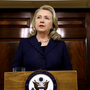 Secretary of State Hillary Rodham Clinton speaks at the State Department in Washington Wednesday, Sept. 12 on the recent deaths of Americans in Libya. Secretary of State Hillary Rodham Clinton speaks at the State Department in Washington Wednesday, Sept. 12 on the recent deaths of Americans in Libya.