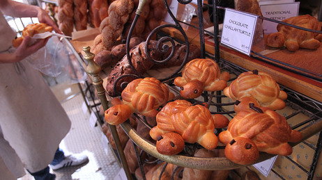 The traditional challah for the upcoming Jewish holiday, Rosh Hashana, is round. But as this bakery demonstrates, other shapes offer symbolic meanings. The traditional challah for the upcoming Jewish holiday, Rosh Hashana, is round. But as this bakery demonstrates, other shapes offer symbolic meanings.