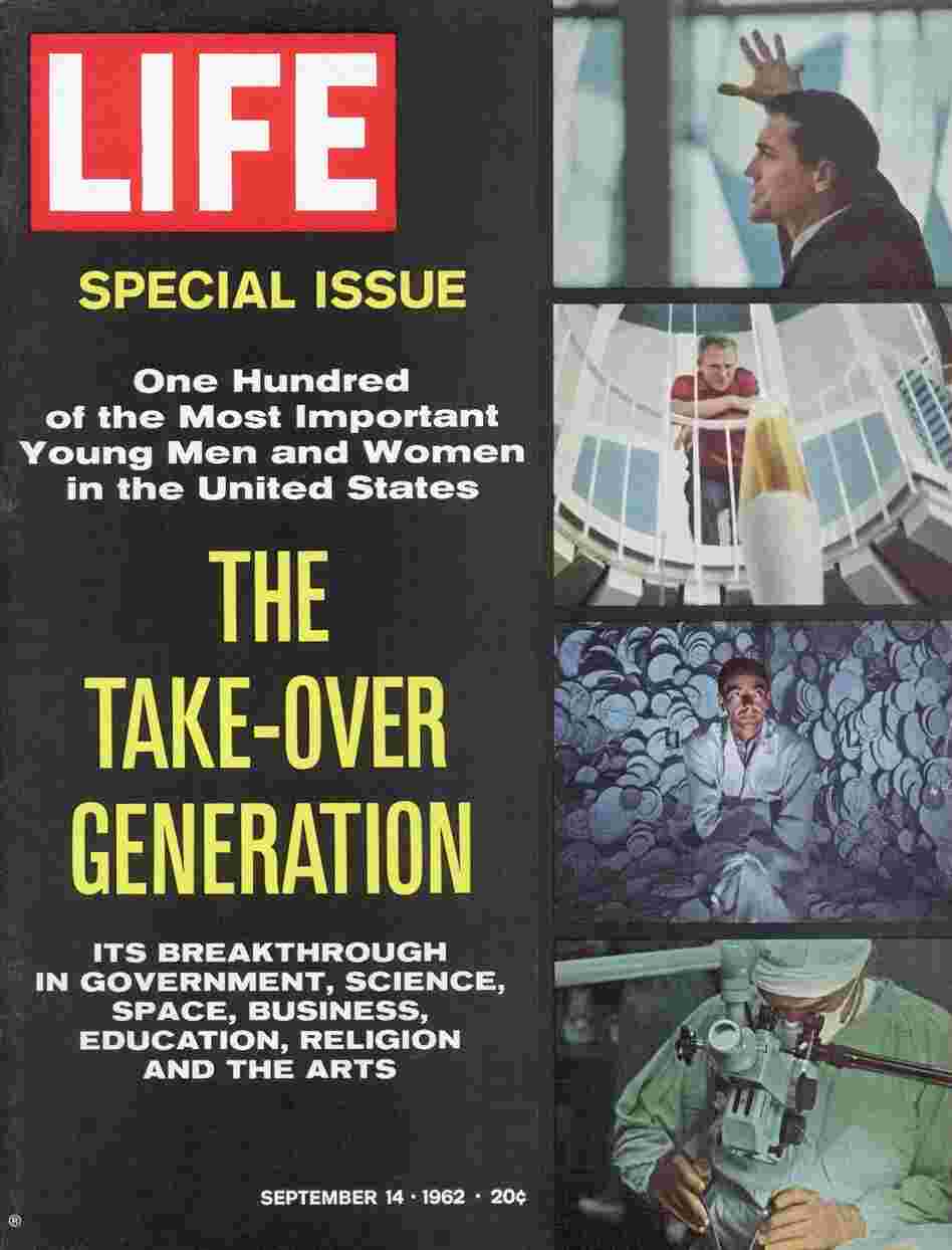 Life magazine cover from the Sept. 14, 1962, issue profiling promising young Americans of the time.